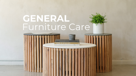 Image of three nesting coffee tables and the writing General Furniture Care