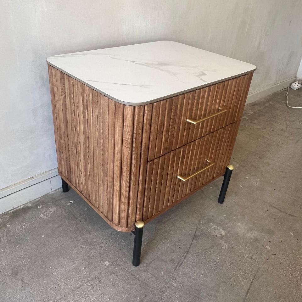 Shanghai Bedside Table with Stone Top
