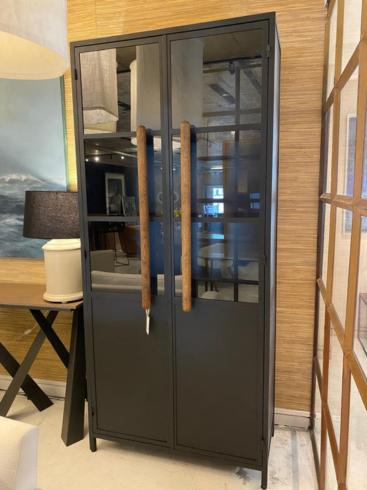 Otaru Steel Cabinet with Oak Handles