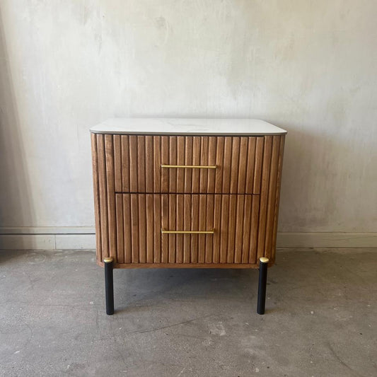 Shanghai Bedside Table with Stone Top